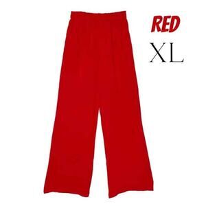 NWT LuLaRoe JoJo Pants Red Wide Leg Pull-On Size XL
